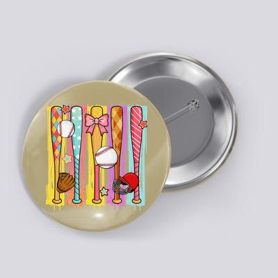 Baseball Dripping Ice Cream Drip Baseball Season Button
