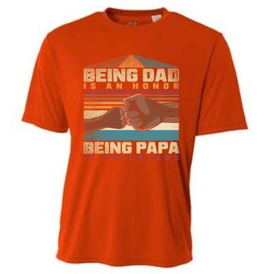 Being Dad Is An Honor Being Papa Is Priceless Black Father Gift Cooling Performance Crew T-Shirt