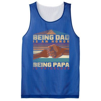 Being Dad Is An Honor Being Papa Is Priceless Black Father Gift Mesh Reversible Basketball Jersey Tank