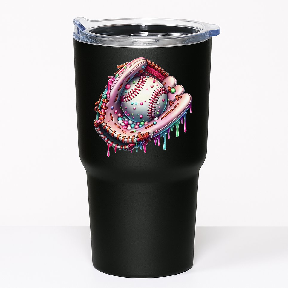 Baseball Drip Ice Cream Sprinkles Baseball Glove Tumbler