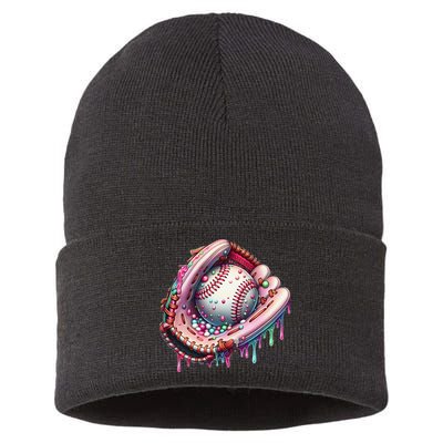 Baseball Drip Ice Cream Sprinkles Baseball Glove Sustainable Knit Beanie