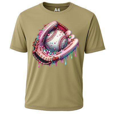 Baseball Drip Ice Cream Sprinkles Baseball Glove Performance Shirt