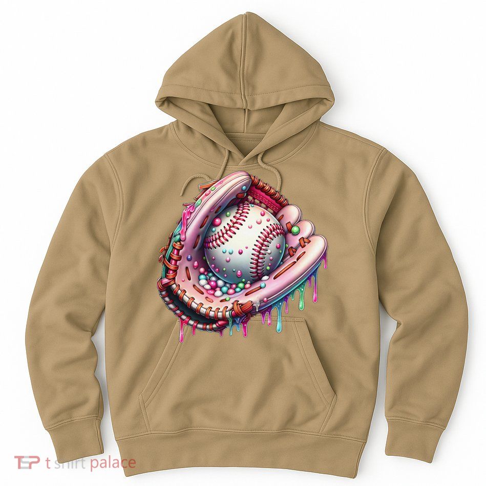 Baseball Drip Ice Cream Sprinkles Baseball Glove Hoodie