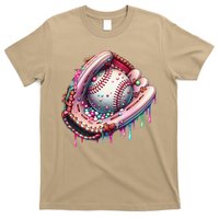 Baseball Drip Ice Cream Sprinkles Baseball Glove T-Shirt