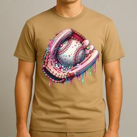 Baseball Drip Ice Cream Sprinkles Baseball Glove T-Shirt