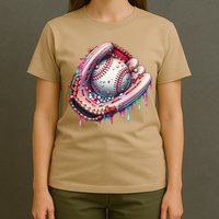 Baseball Drip Ice Cream Sprinkles Baseball Glove T-Shirt
