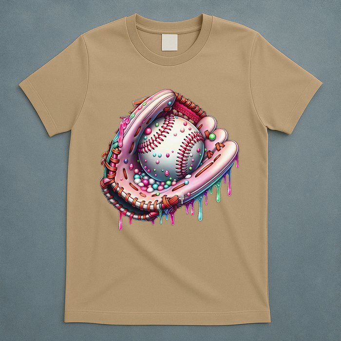 Baseball Drip Ice Cream Sprinkles Baseball Glove T-Shirt