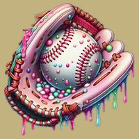 Baseball Drip Ice Cream Sprinkles Baseball Glove T-Shirt