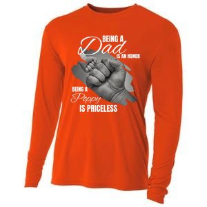 Being Dad Is An Honor Being Poppy Is Priceless Cool Gift Cooling Performance Long Sleeve Crew