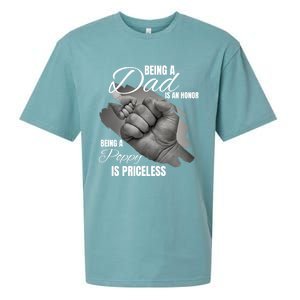 Being Dad Is An Honor Being Poppy Is Priceless Cool Gift Sueded Cloud Jersey T-Shirt