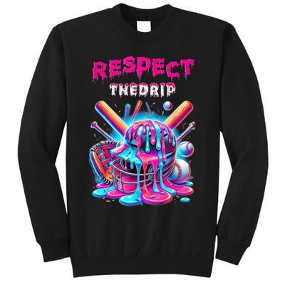 Baseball Drip Ice Cream Dripping Respect Drip Teen Boy Girl  Sweatshirt