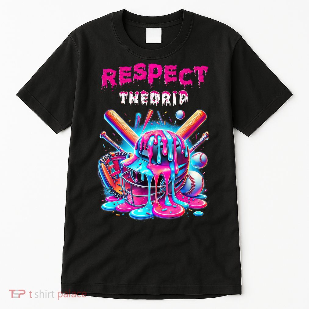 Baseball Drip Ice Cream Dripping Respect Drip Teen Boy Girl  Tall T-Shirt