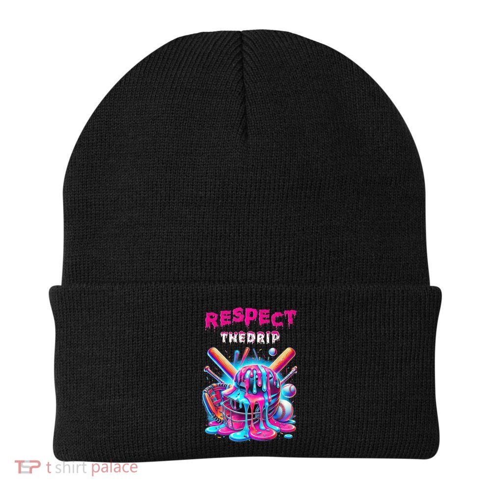 Baseball Drip Ice Cream Dripping Respect Drip Teen Boy Girl  Beanie