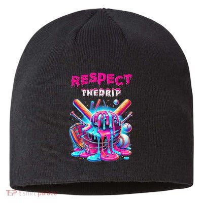 Baseball Drip Ice Cream Dripping Respect Drip Teen Boy Girl  Sustainable Beanie