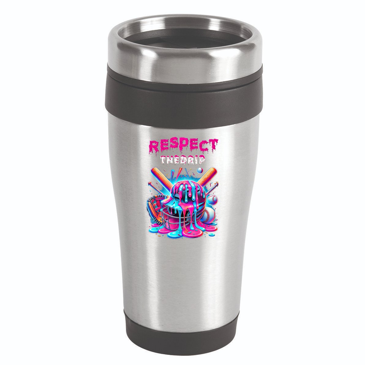 Baseball Drip Ice Cream Dripping Respect Drip Teen Boy Girl  16oz Travel Tumbler