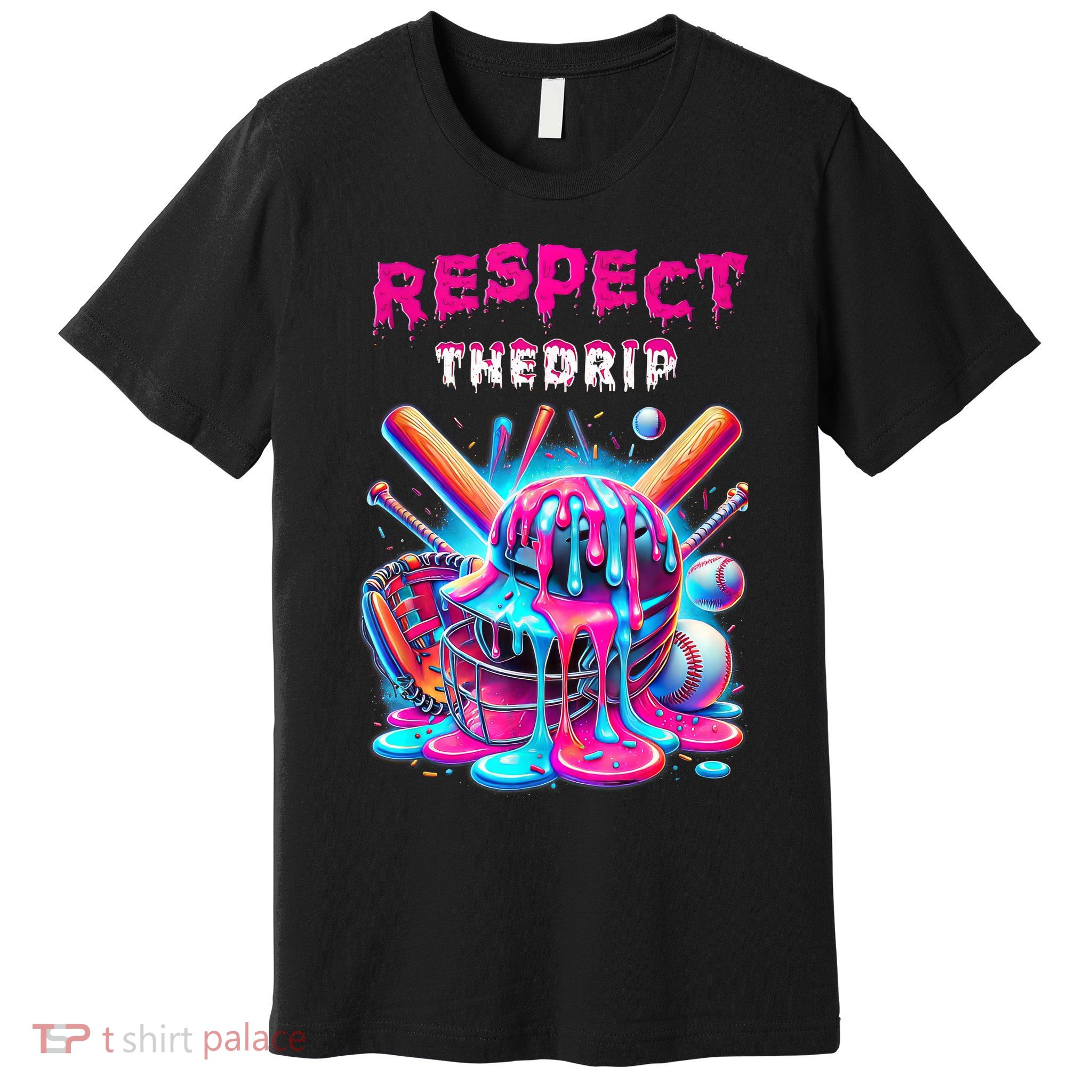 Baseball Drip Ice Cream Dripping Respect Drip Teen Boy Girl  Premium T-Shirt