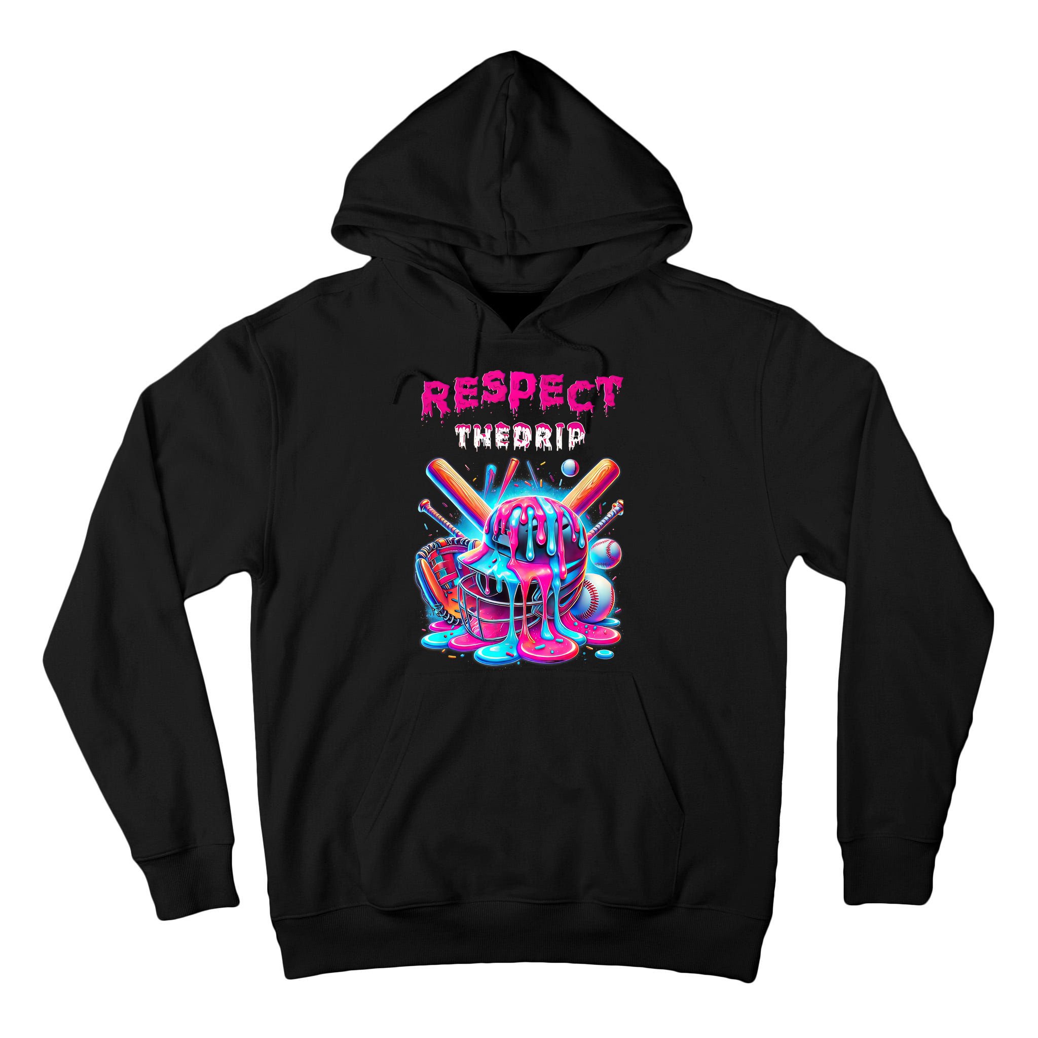 Baseball Drip Ice Cream Dripping Respect Drip Teen Boy Girl  Tall Hoodie