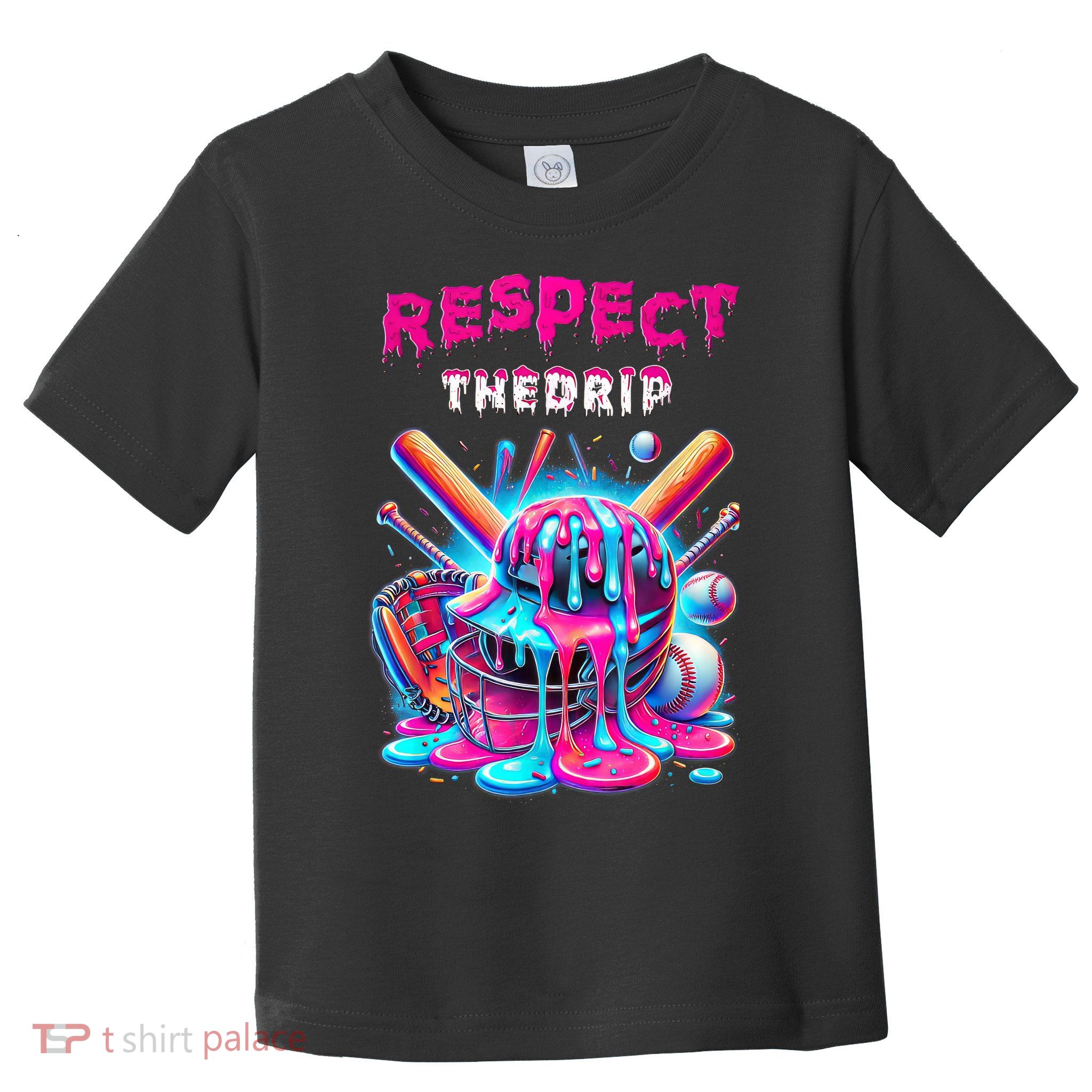 Baseball Drip Ice Cream Dripping Respect Drip Teen Boy Girl  Toddler T-Shirt