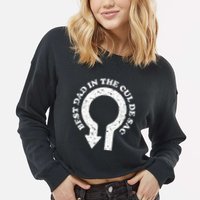 Best Dad In The Cul De Sac Bad Dad Jokes & Puns Cropped Pullover Crew