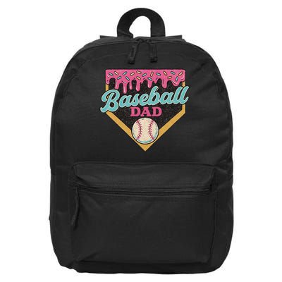 Baseball Dad Ice Cream Drip 16 in Basic Backpack