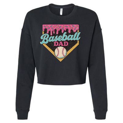 Baseball Dad Ice Cream Drip Cropped Pullover Crew