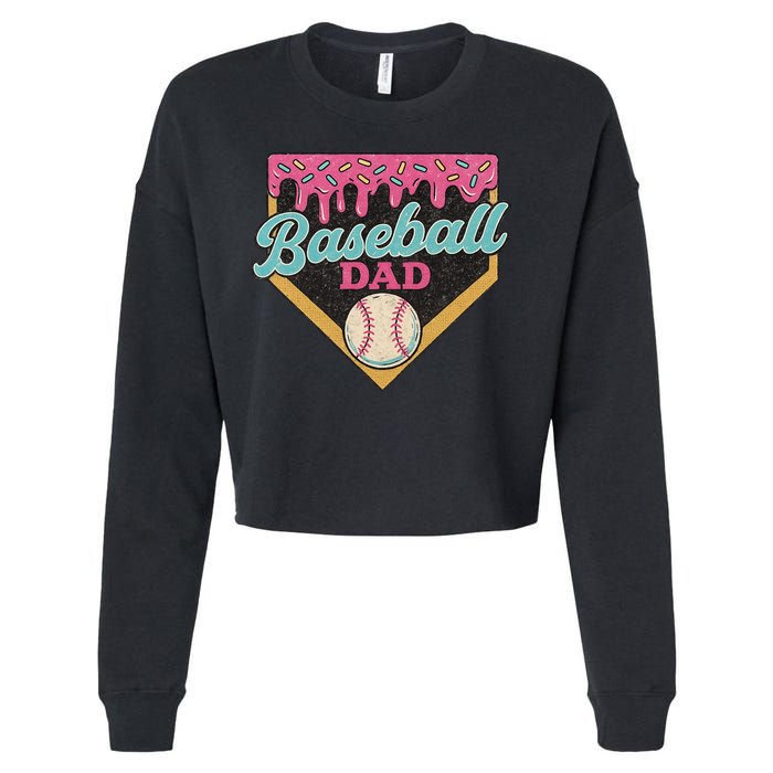 Baseball Dad Ice Cream Drip Cropped Pullover Crew