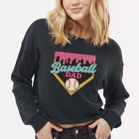 Baseball Dad Ice Cream Drip Cropped Pullover Crew