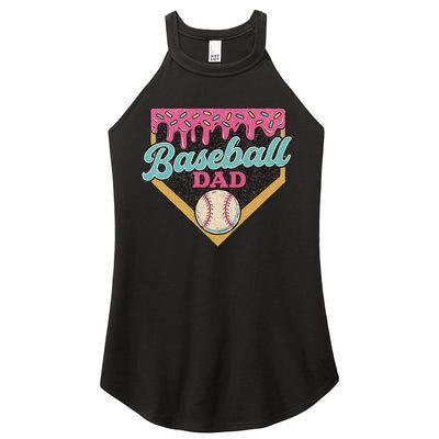 Baseball Dad Ice Cream Drip Women's Perfect Tri Rocker Tank