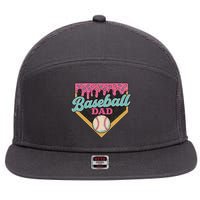 Baseball Dad Ice Cream Drip 7 Panel Mesh Trucker Snapback Hat