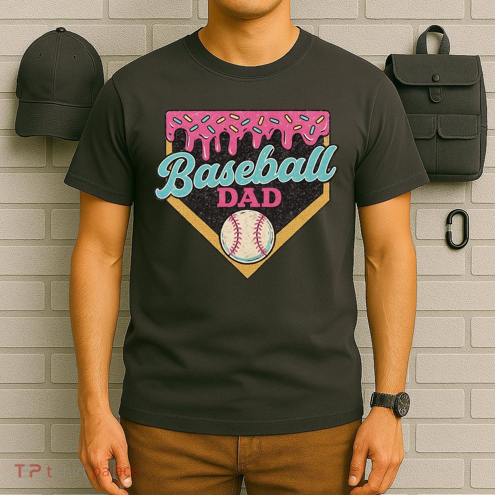 Baseball Dad Ice Cream Drip T-Shirt