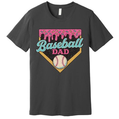 Baseball Dad Ice Cream Drip Premium T-Shirt