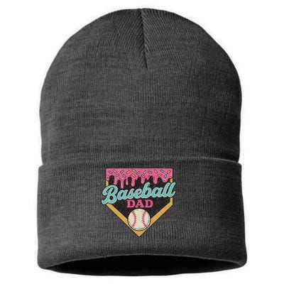 Baseball Dad Ice Cream Drip Sustainable Knit Beanie