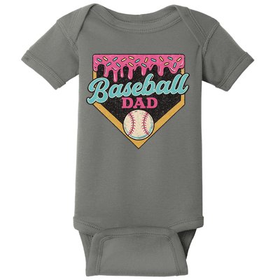 Baseball Dad Ice Cream Drip Baby Bodysuit