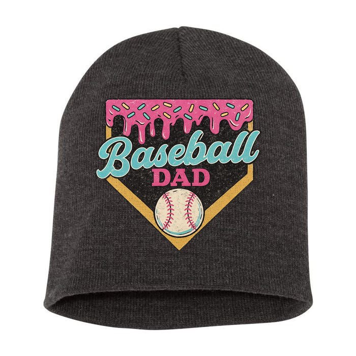 Baseball Dad Ice Cream Drip Short Acrylic Beanie