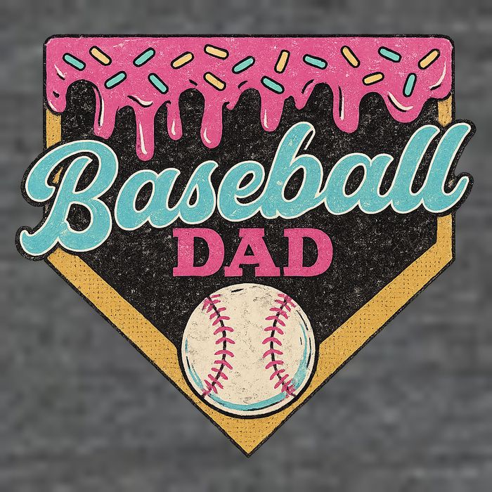 Baseball Dad Ice Cream Drip Short Acrylic Beanie