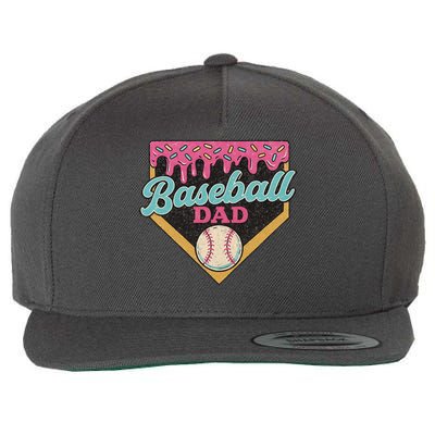 Baseball Dad Ice Cream Drip Wool Snapback Cap