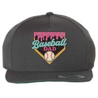 Baseball Dad Ice Cream Drip Wool Snapback Cap