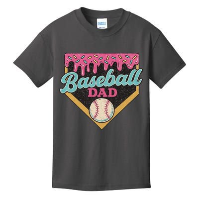Baseball Dad Ice Cream Drip Kids T-Shirt