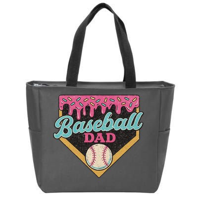 Baseball Dad Ice Cream Drip Zip Tote Bag