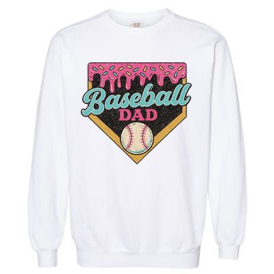Baseball Dad Ice Cream Drip Garment-Dyed Sweatshirt