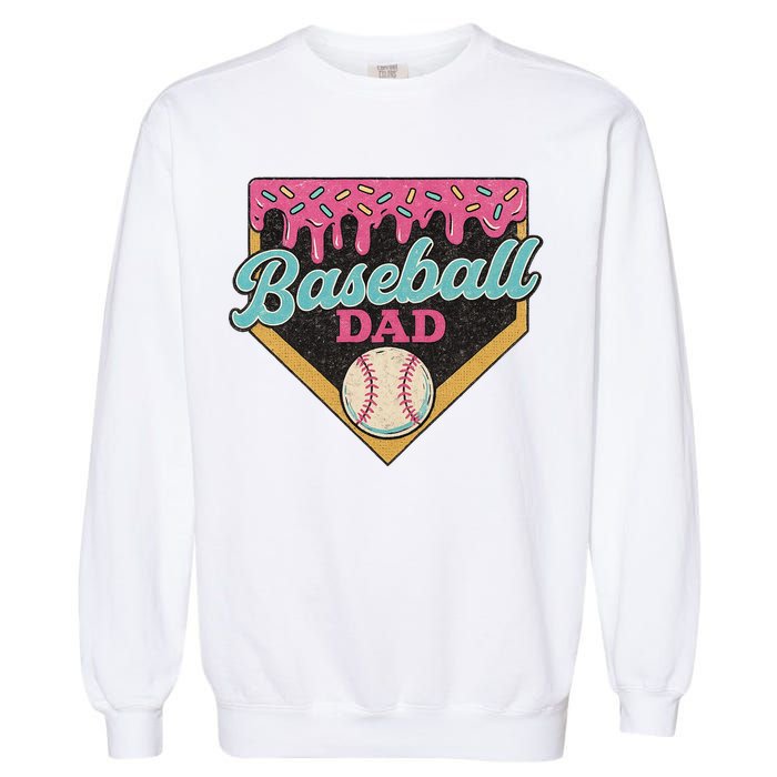 Baseball Dad Ice Cream Drip Garment-Dyed Sweatshirt