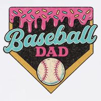 Baseball Dad Ice Cream Drip Garment-Dyed Sweatshirt