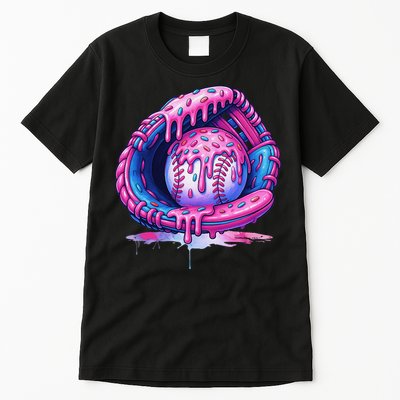 Baseball Drip Ice Cream Sprinkles Baseball Glove Tall T-Shirt