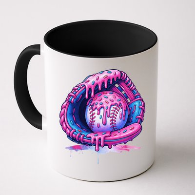 Baseball Drip Ice Cream Sprinkles Baseball Glove Mug