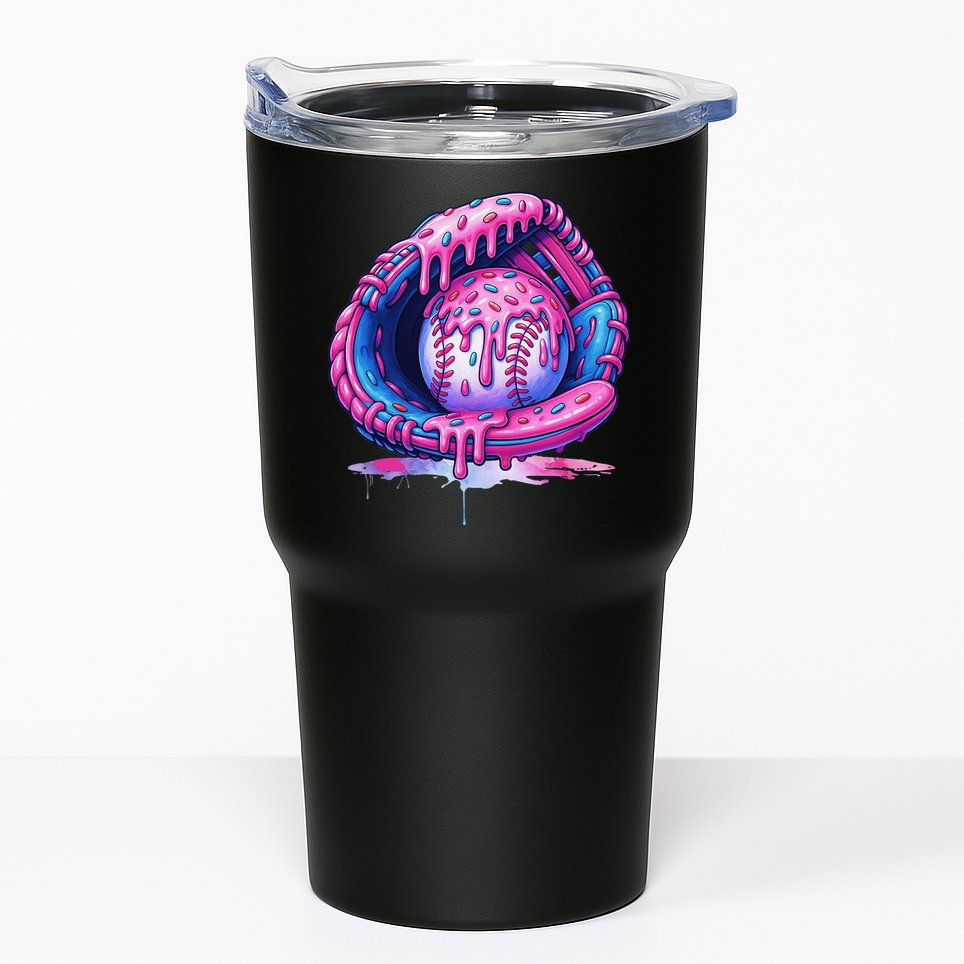 Baseball Drip Ice Cream Sprinkles Baseball Glove Tumbler