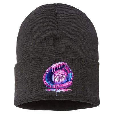 Baseball Drip Ice Cream Sprinkles Baseball Glove Sustainable Knit Beanie