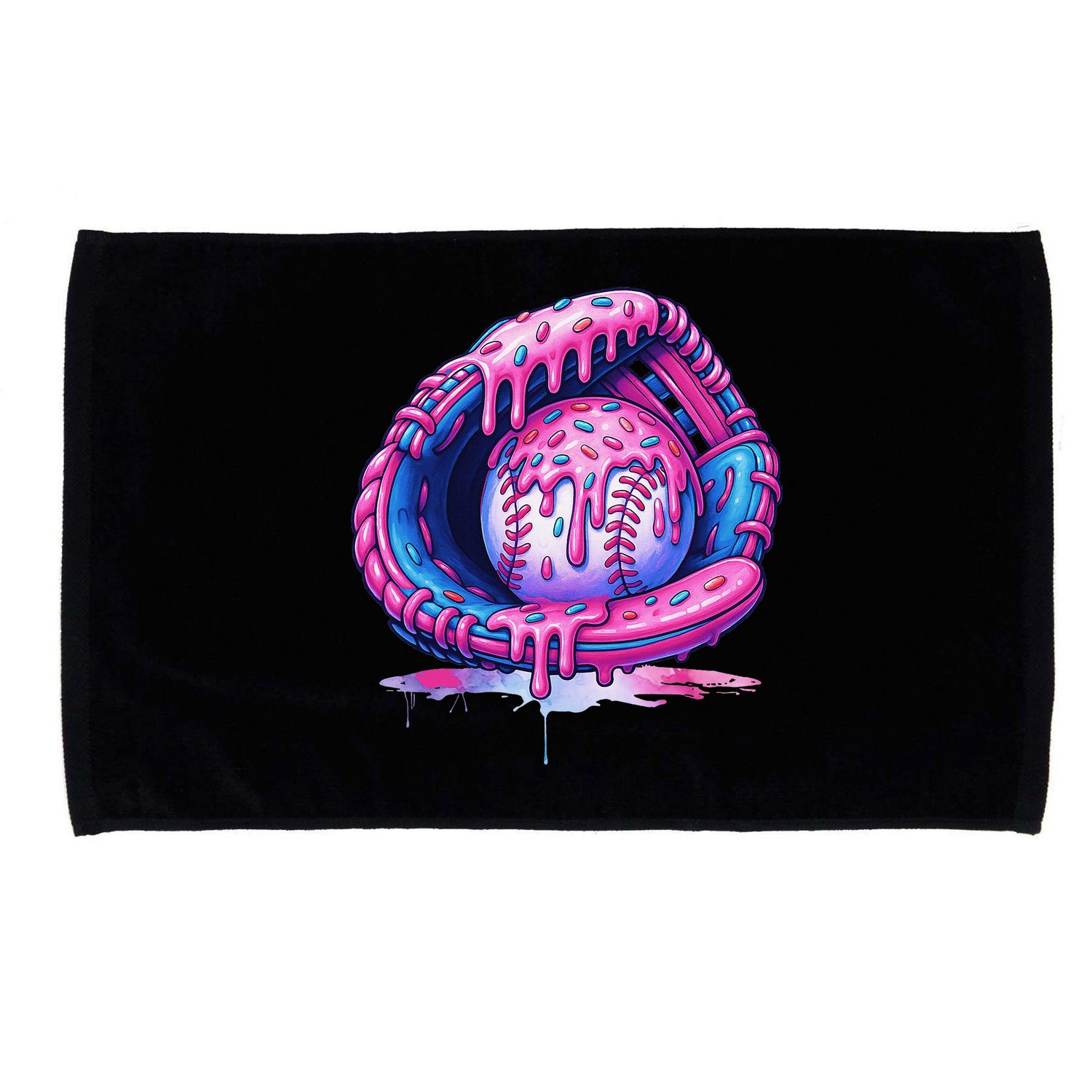 Baseball Drip Ice Cream Sprinkles Baseball Glove Microfiber Hand Towel