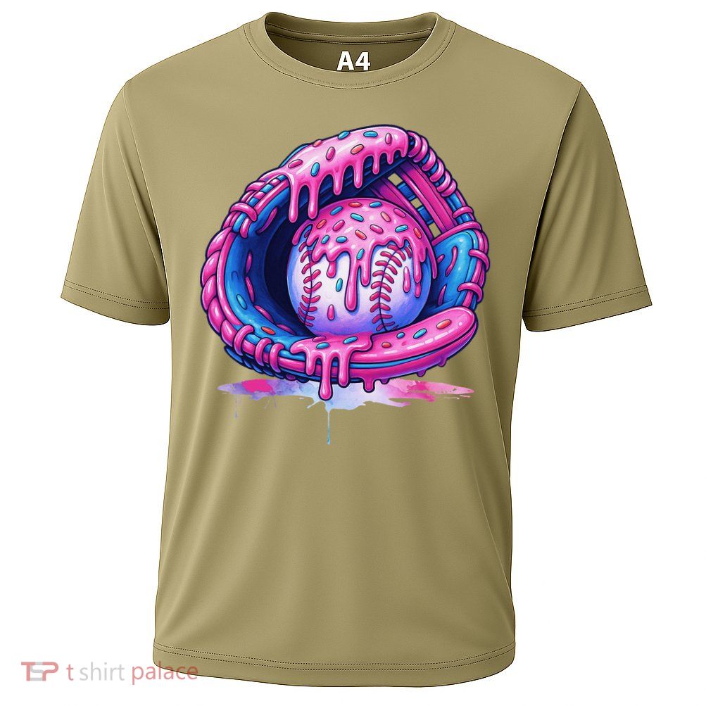 Baseball Drip Ice Cream Sprinkles Baseball Glove Performance Shirt