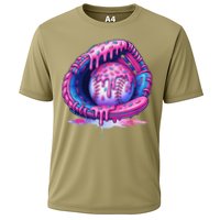 Baseball Drip Ice Cream Sprinkles Baseball Glove Cooling Performance Crew T-Shirt
