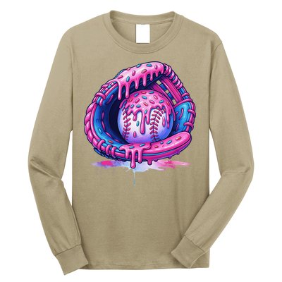 Baseball Drip Ice Cream Sprinkles Baseball Glove Long Sleeve Shirt